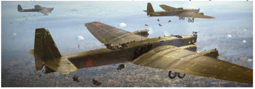 Схема организации парашютного десанта на 1943 год